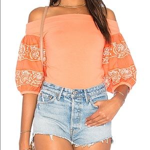 Free People Rock With it Top in Coral